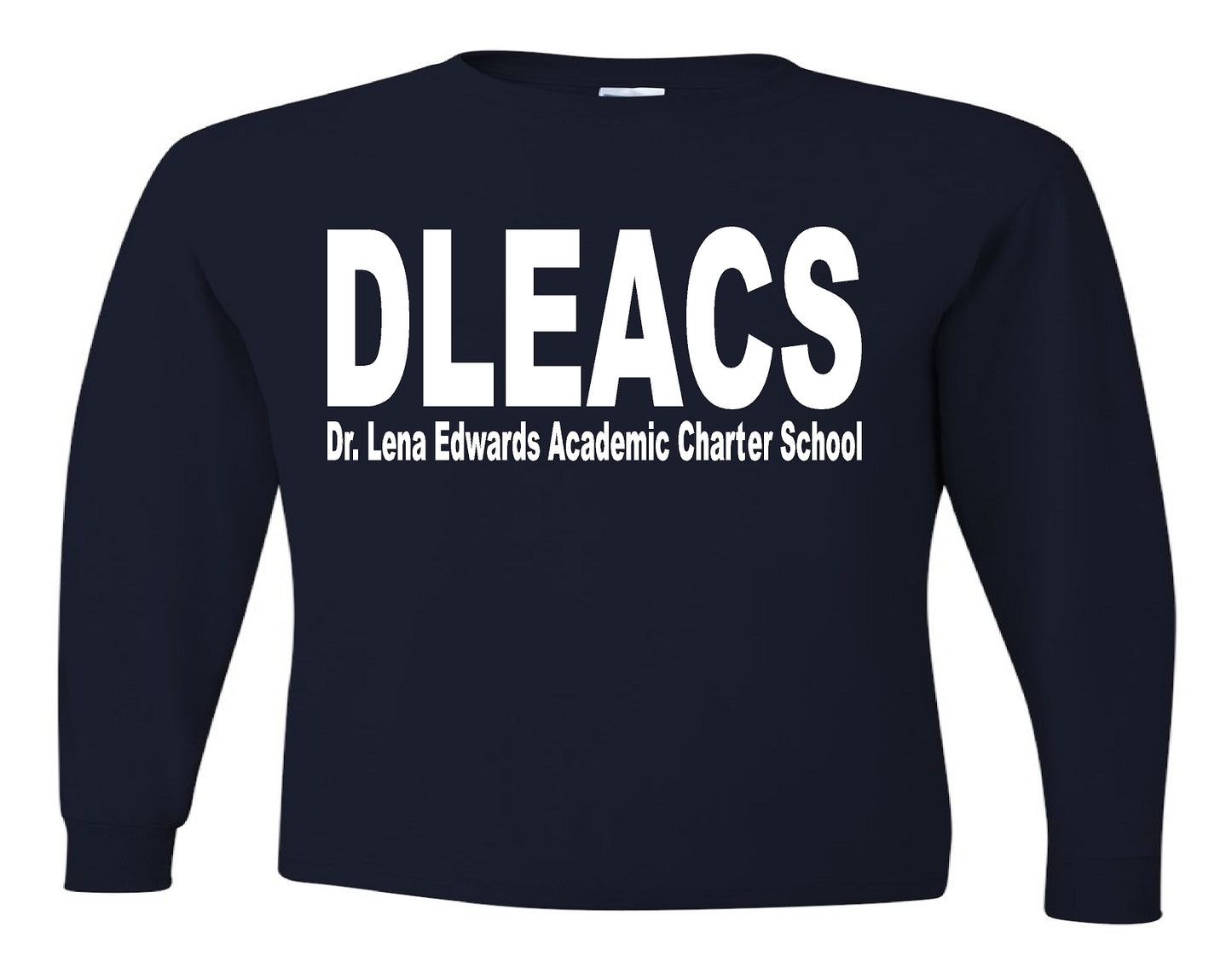 DLEAS Long Sleeve tee-printed logo-50/50 blend