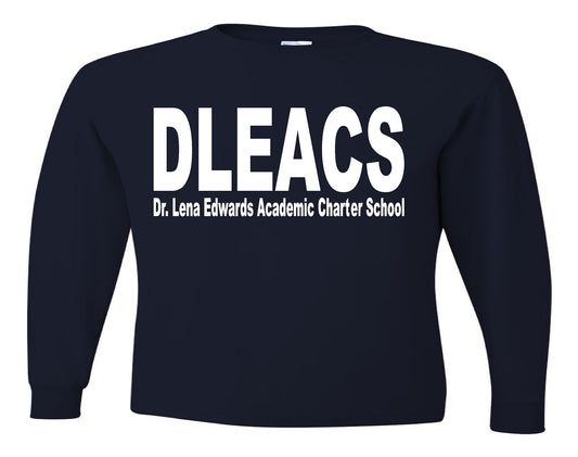 DLEAS Long Sleeve tee-printed logo-50/50 blend